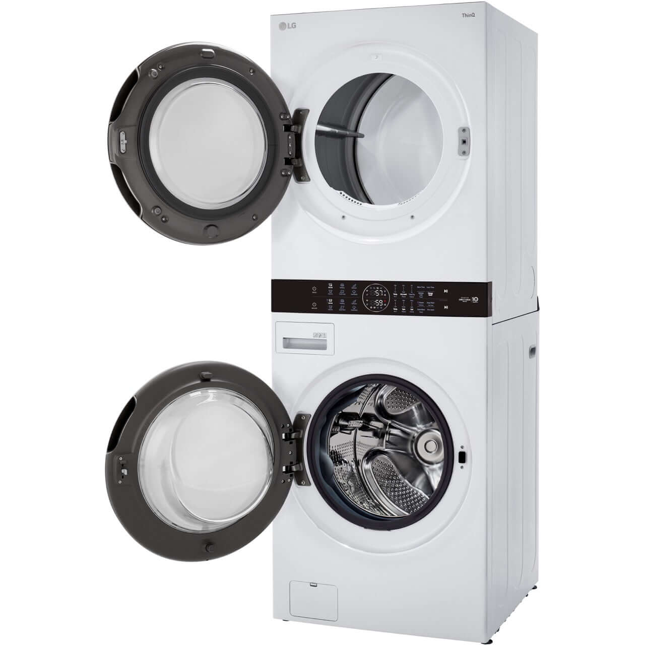 LG 4.5 -Cu. Ft. Washer and 7.4-Cu. Ft. Electric Dryer Single Unit Front Load WashTower with Center Control (WKE100HWA)