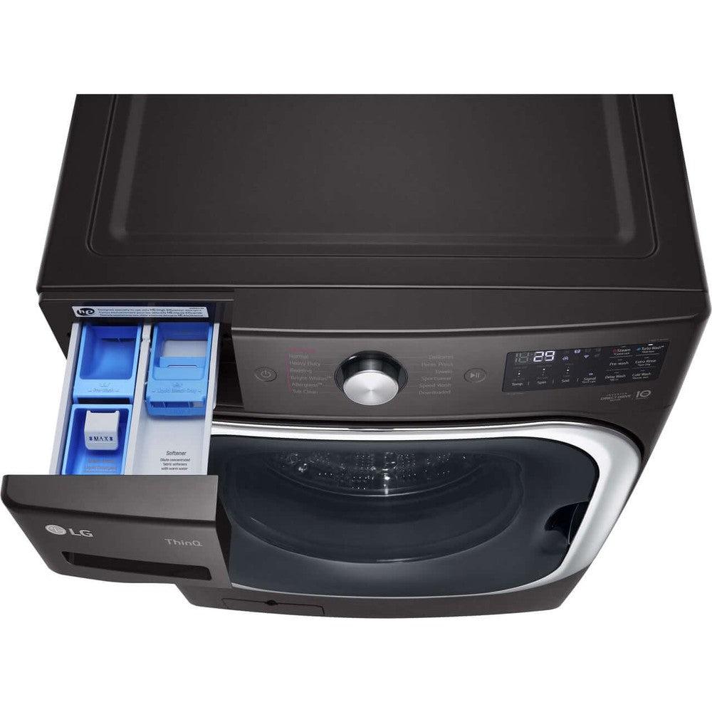 LG 5.2-Cu. Ft. Mega Capacity Smart wi-fi Enabled Front Load Washer with TurboWash and Built-In Intelligence in Black Steel (WM8900HBA)