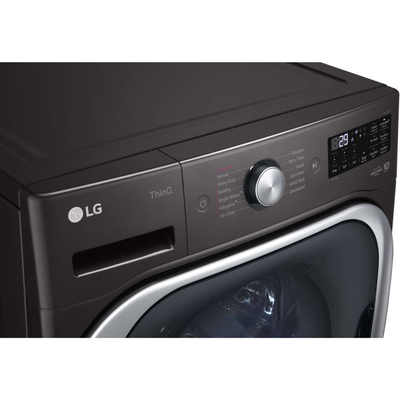 LG 5.2-Cu. Ft. Mega Capacity Smart wi-fi Enabled Front Load Washer with TurboWash and Built-In Intelligence in Black Steel (WM8900HBA)