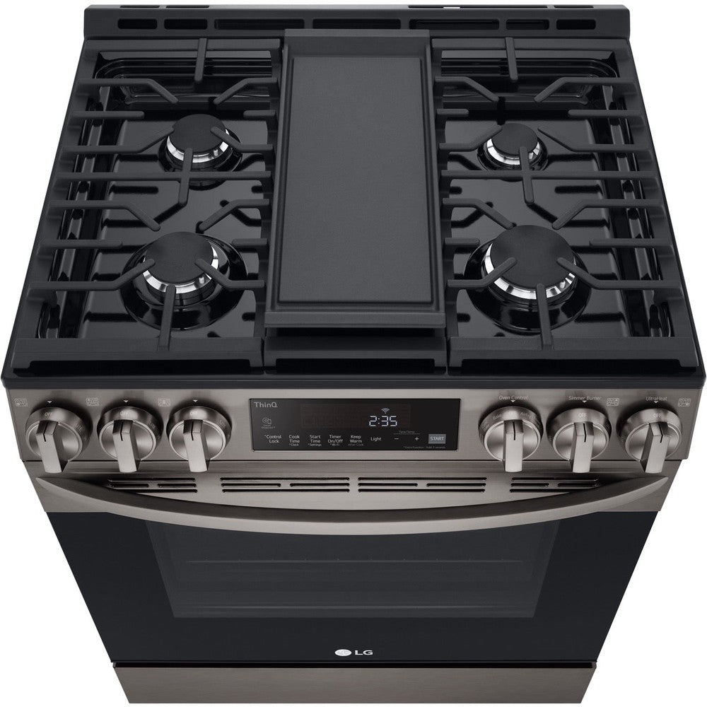LG 30 in. Smart Gas Slide-in Range - Black Stainless Steel (LSGL5833D)