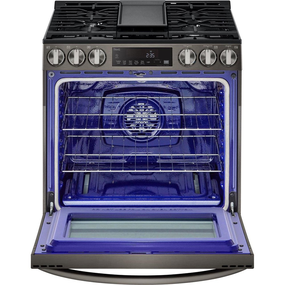 LG 5.8 Cu Ft. Smart Wi-Fi Enabled Fan Convection Gas Slide-in Range with Air Fry & EasyClean (LSGL5833D)