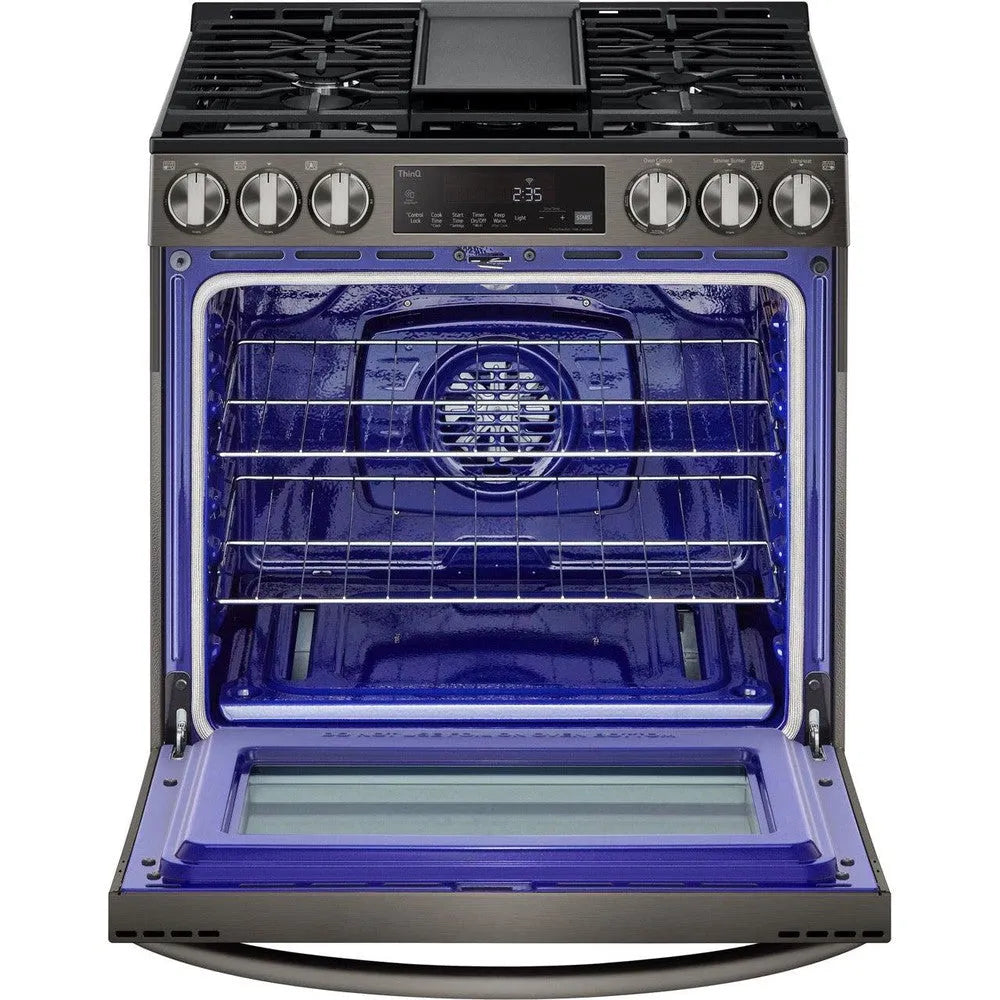 LG 5.8 Cu Ft. Smart Wi-Fi Enabled Fan Convection Gas Slide-in Range with Air Fry & EasyClean (LSGL5833D)