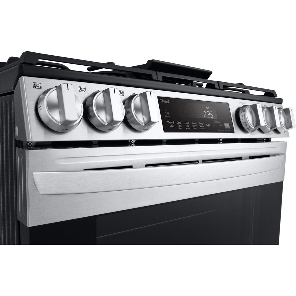 LG 5.8-Cu Ft. Smart Wi-Fi Enabled Fan Convection Gas Slide-in Range with Air Fry and EasyClean (LSGL5833F)