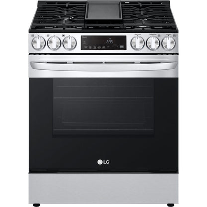 LG 5.8-Cu Ft. Smart Wi-Fi Enabled Fan Convection Gas Slide-in Range with Air Fry and EasyClean (LSGL5833F)