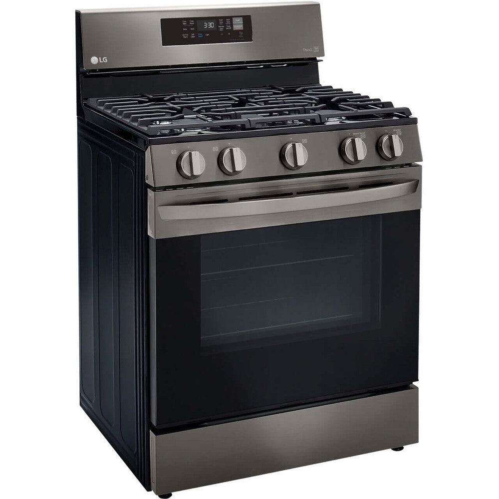 LG 5.8-Cu. Ft. Gas Convection Smart Range with AirFry, Black Stainless Steel (LRGL5823D)