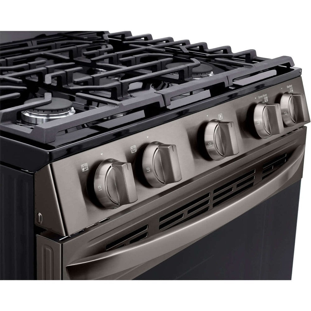 LG 5.8-Cu. Ft. Gas Convection Smart Range with AirFry, Black Stainless Steel (LRGL5823D)