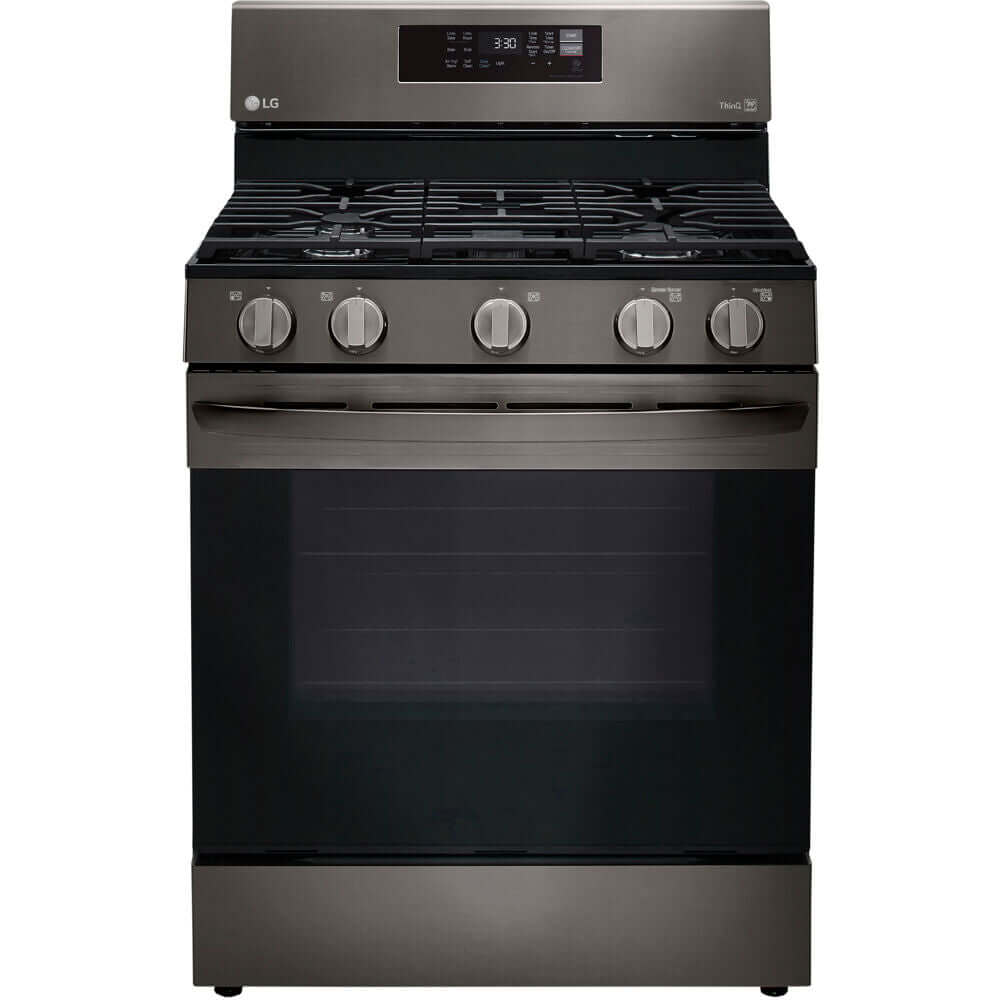 LG 5.8-Cu. Ft. Gas Convection Smart Range with AirFry, Black Stainless Steel (LRGL5823D)