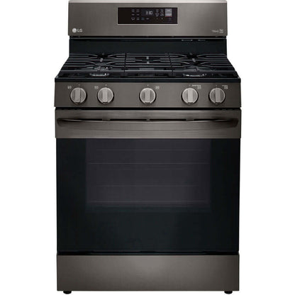 LG 5.8-Cu. Ft. Gas Convection Smart Range with AirFry, Black Stainless Steel (LRGL5823D)