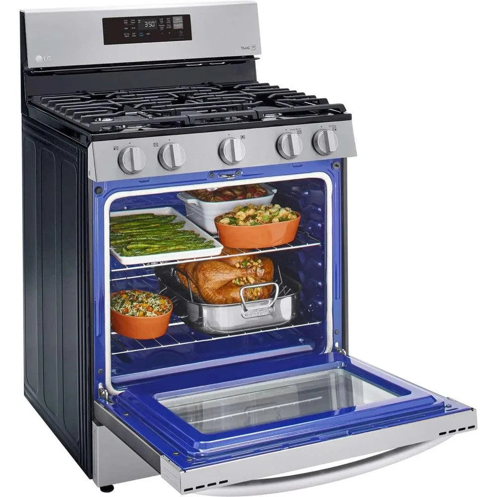 LG 5.8-Cu. Ft. Gas Convection Smart Range with AirFry, Stainless Steel (LRGL5823S)