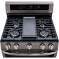LG 5.8-Cu. Ft. Gas Convection Smart Range with AirFry and InstaView, Black Stainless Steel (LRGL5825D)