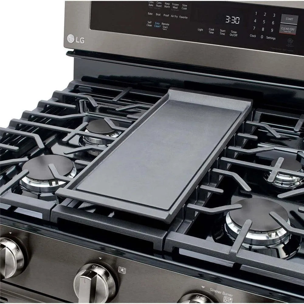 LG 5.8-Cu. Ft. Gas Convection Smart Range with AirFry and InstaView, Black Stainless Steel (LRGL5825D)