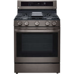 LG 5.8-Cu. Ft. Gas Convection Smart Range with AirFry and InstaView, Black Stainless Steel (LRGL5825D)