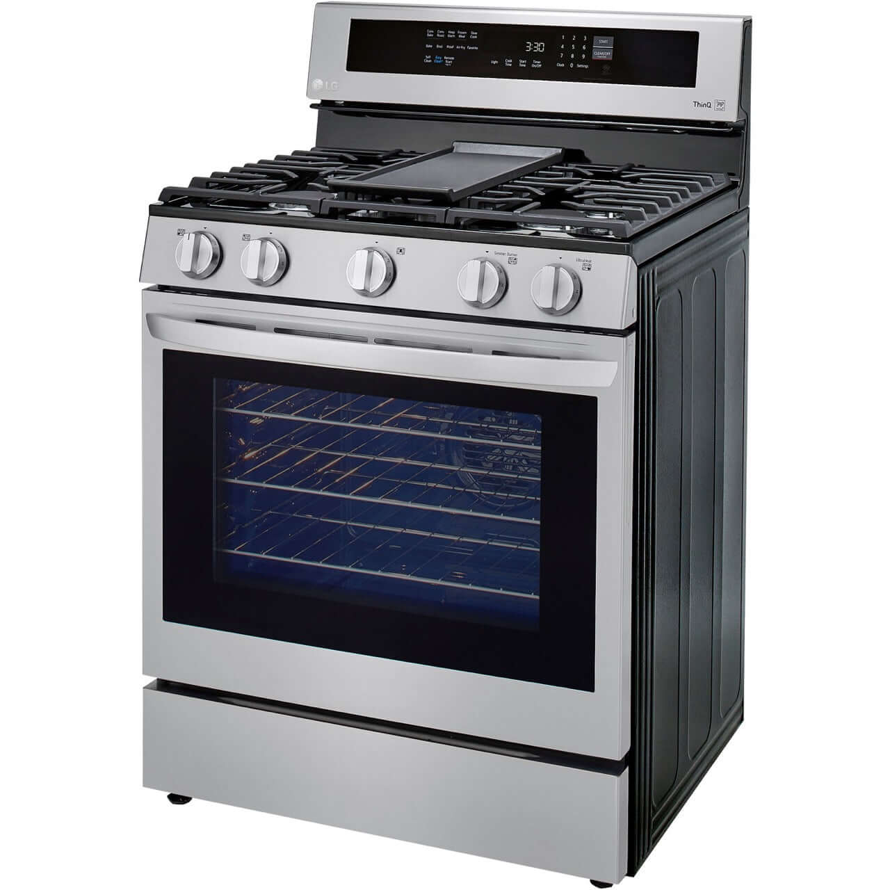 LG 5.8-Cu. Ft. Gas Convection Smart Range with AirFry and InstaView, Stainless Steel (LRGL5825F)