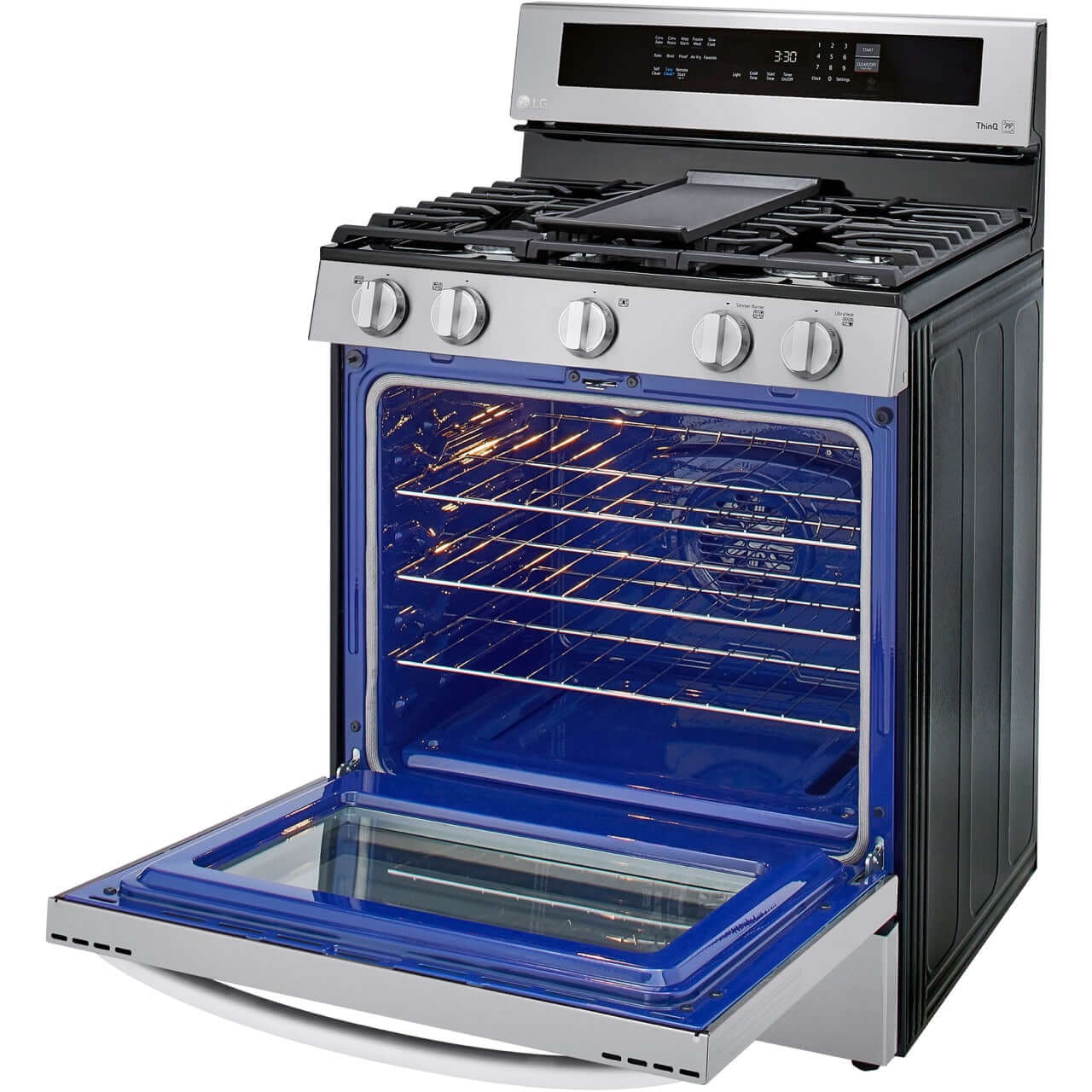 LG 5.8-Cu. Ft. Gas Convection Smart Range with AirFry and InstaView, Stainless Steel (LRGL5825F)