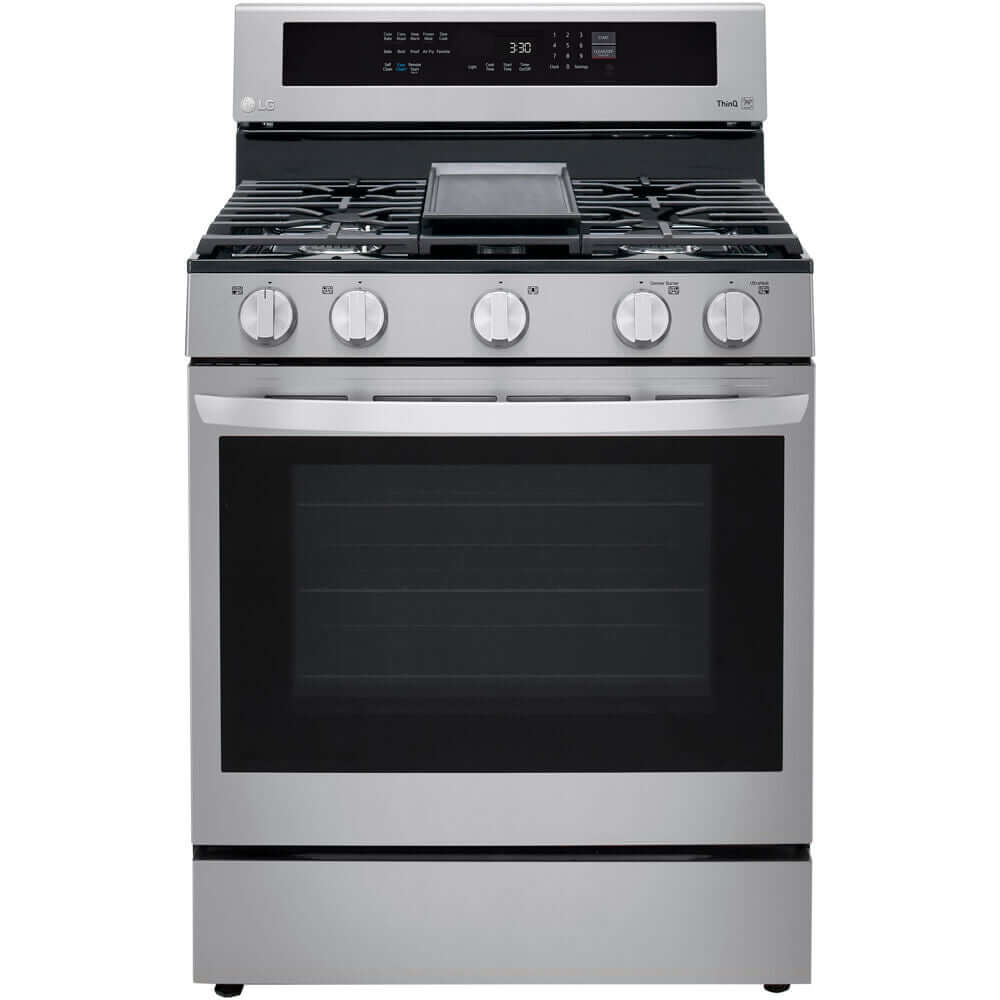 LG 5.8-Cu. Ft. Gas Convection Smart Range with AirFry and InstaView, Stainless Steel (LRGL5825F)