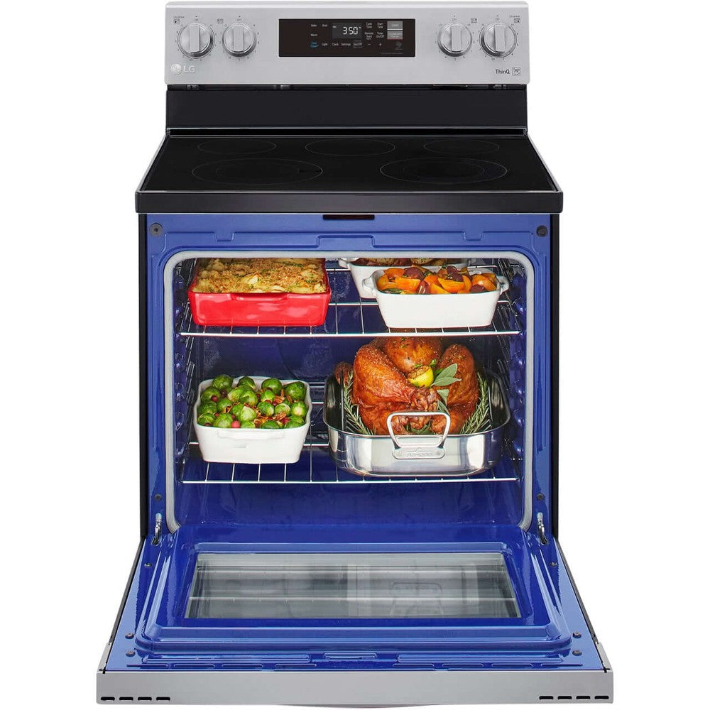 LG 6.3-Cu. Ft. Electric Smart Range with EasyClean, Stainless Steel (LREL6321S)