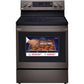 LG 6.3-Cu. Ft. Electric Smart Range with EasyClean and AirFry Black Stainless Steel (LREL6323D)
