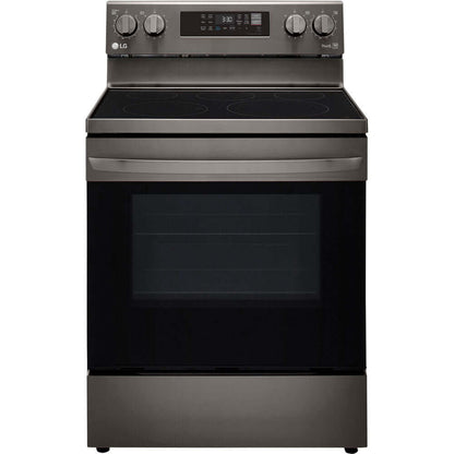 LG 6.3-Cu. Ft. Electric Smart Range with EasyClean and AirFry Black Stainless Steel (LREL6323D)