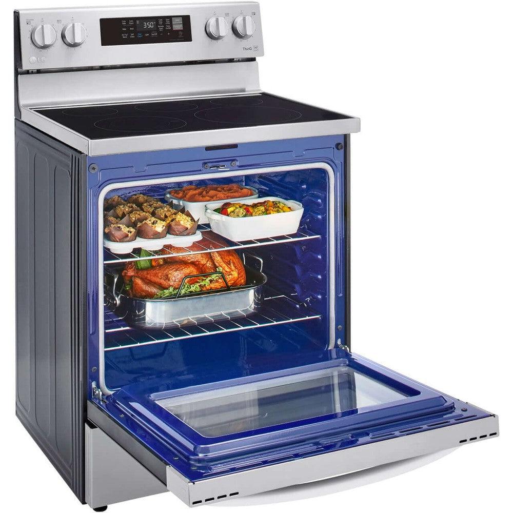 LG 6.3-Cu. Ft. Electric Smart Range with EasyClean and AirFry Stainless Steel (LREL6323S)