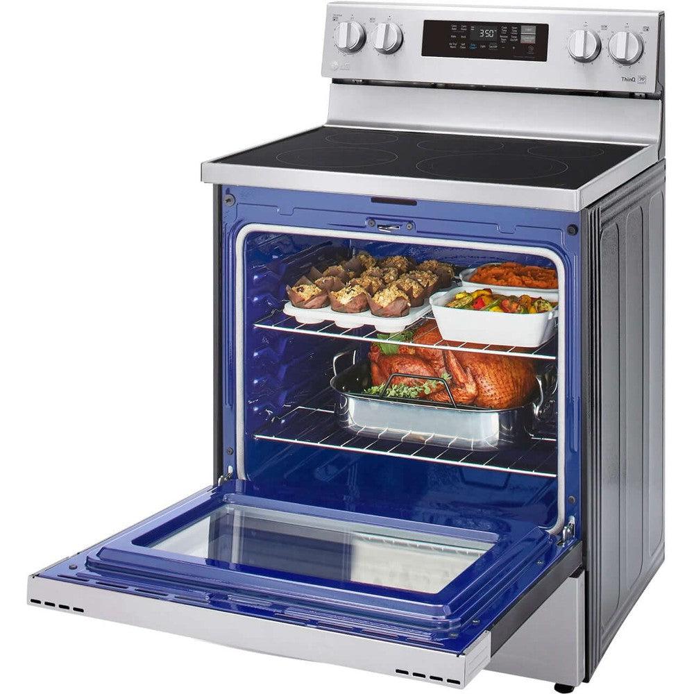 LG 6.3-Cu. Ft. Electric Smart Range with EasyClean and AirFry Stainless Steel (LREL6323S)