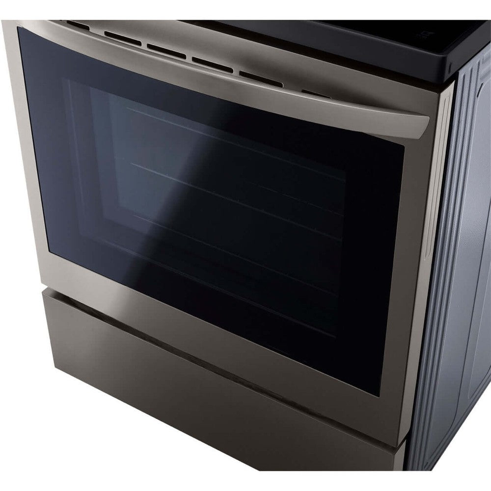 LG 6.3-Cu. Ft. Electric Smart Range with InstaView and AirFry, Black Stainless Steel (LREL6325D)