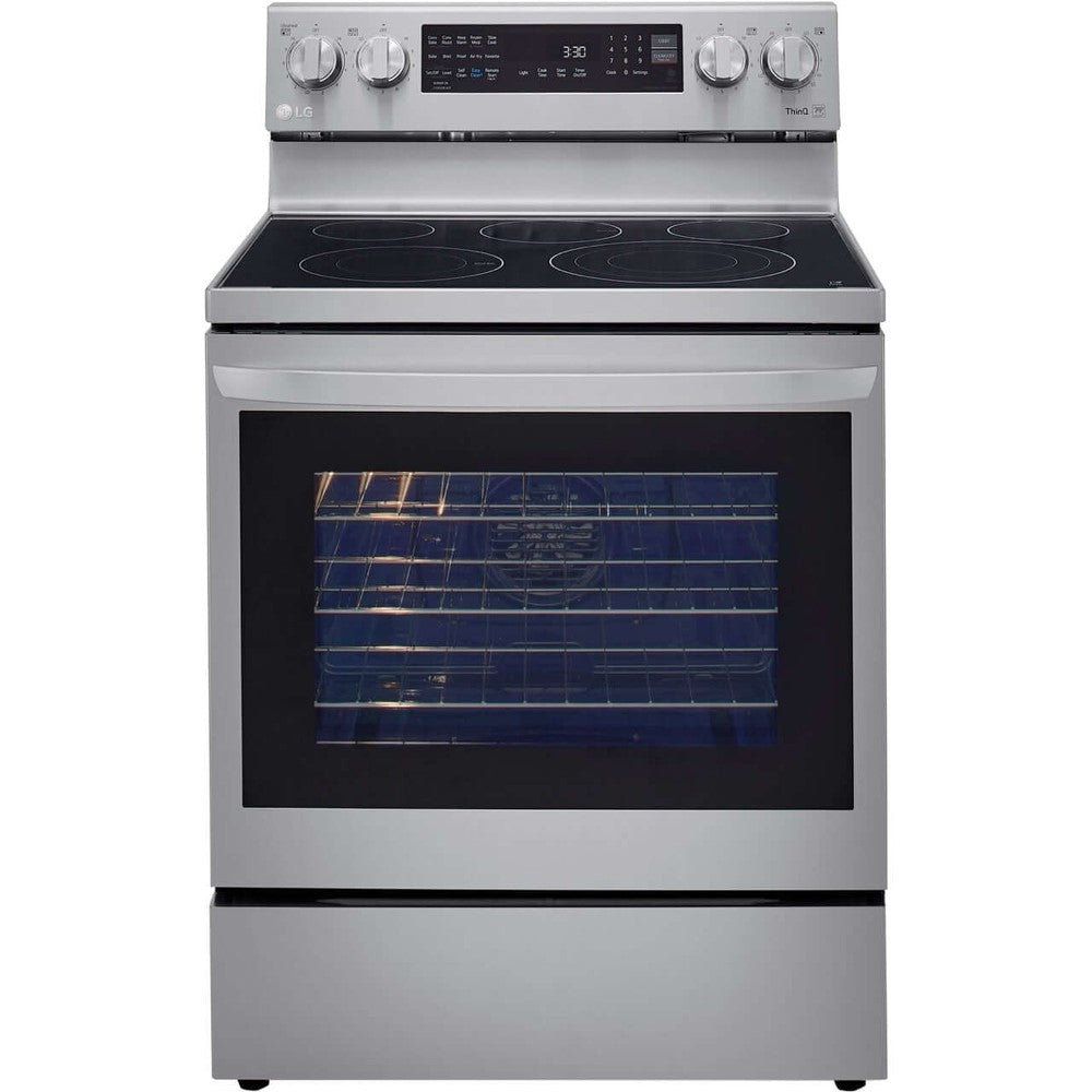 LG 6.3-Cu. Ft. Electric Smart Range with InstaView and AirFry, Stainless Steel (LREL6325F)