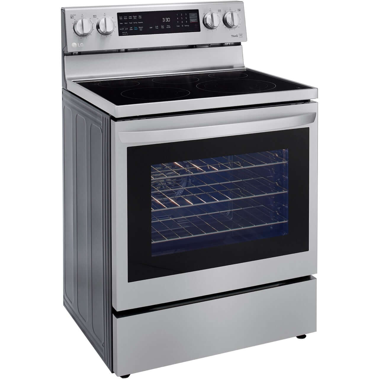 LG 6.3-Cu. Ft. Electric Smart Range with InstaView and AirFry, Stainless Steel (LREL6325F)