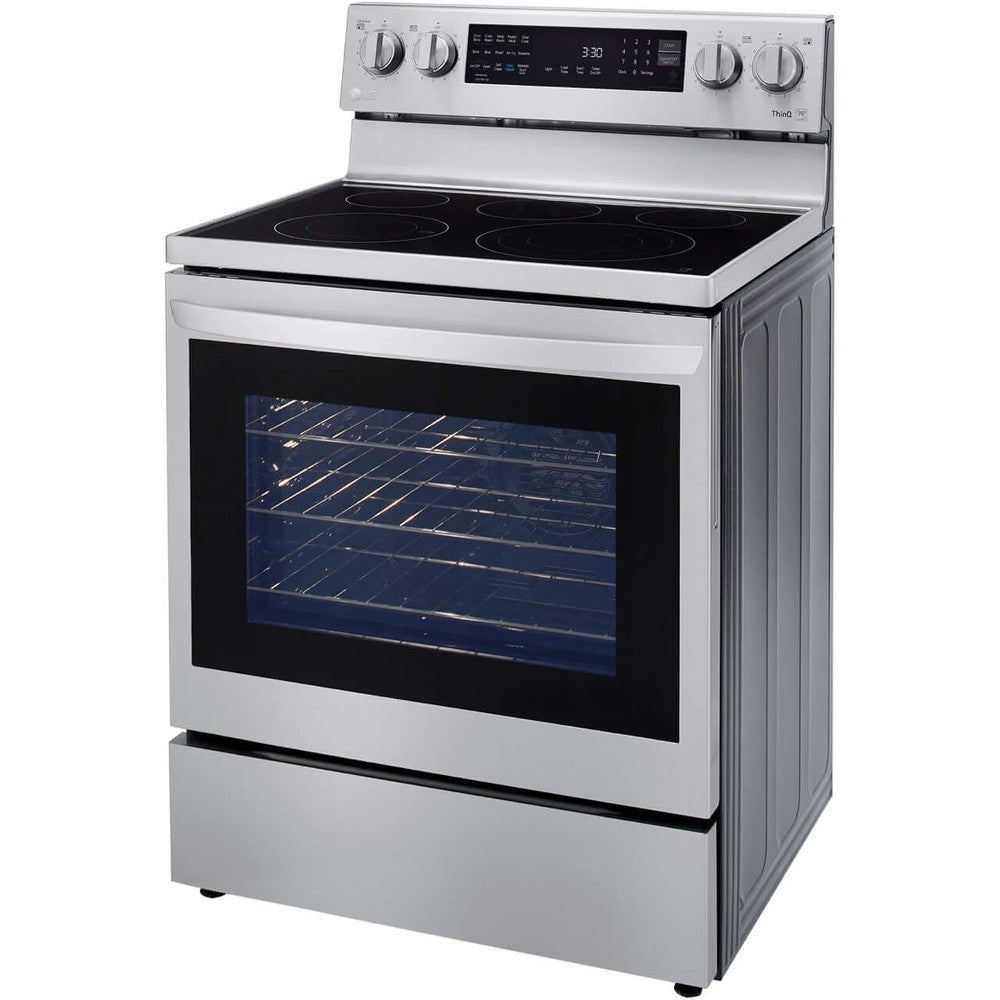 LG 6.3-Cu. Ft. Electric Smart Range with InstaView and AirFry, Stainless Steel (LREL6325F)