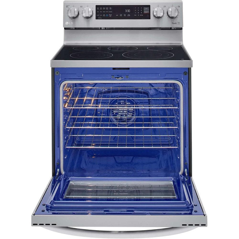 LG 6.3-Cu. Ft. Electric Smart Range with InstaView and AirFry, Stainless Steel (LREL6325F)