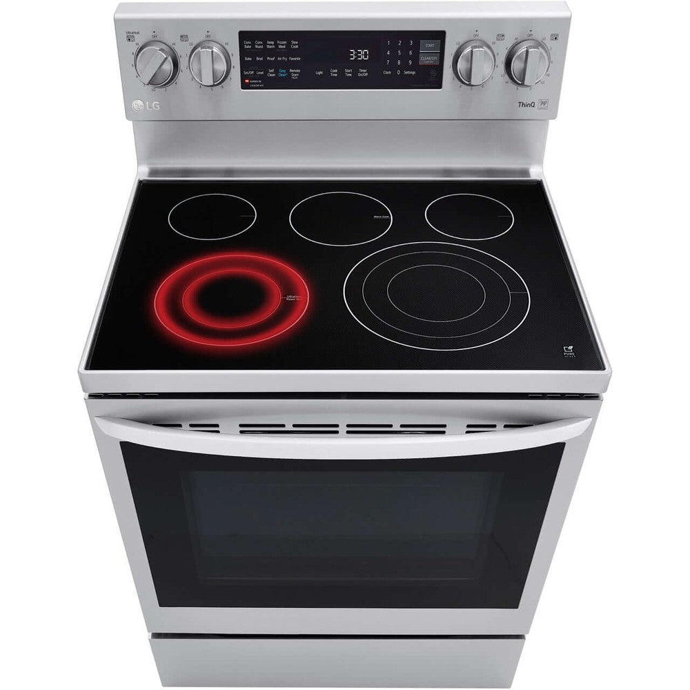 LG 6.3-Cu. Ft. Electric Smart Range with InstaView and AirFry, Stainless Steel (LREL6325F)