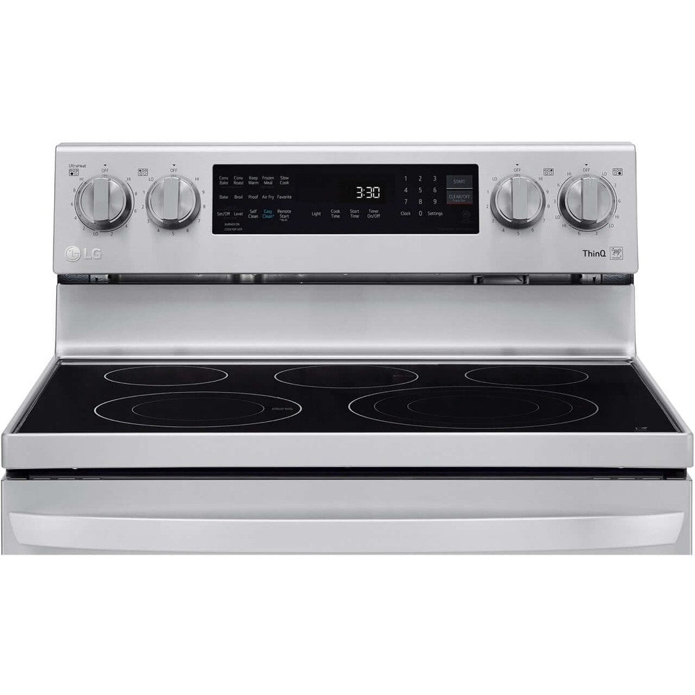 LG 6.3-Cu. Ft. Electric Smart Range with InstaView and AirFry, Stainless Steel (LREL6325F)