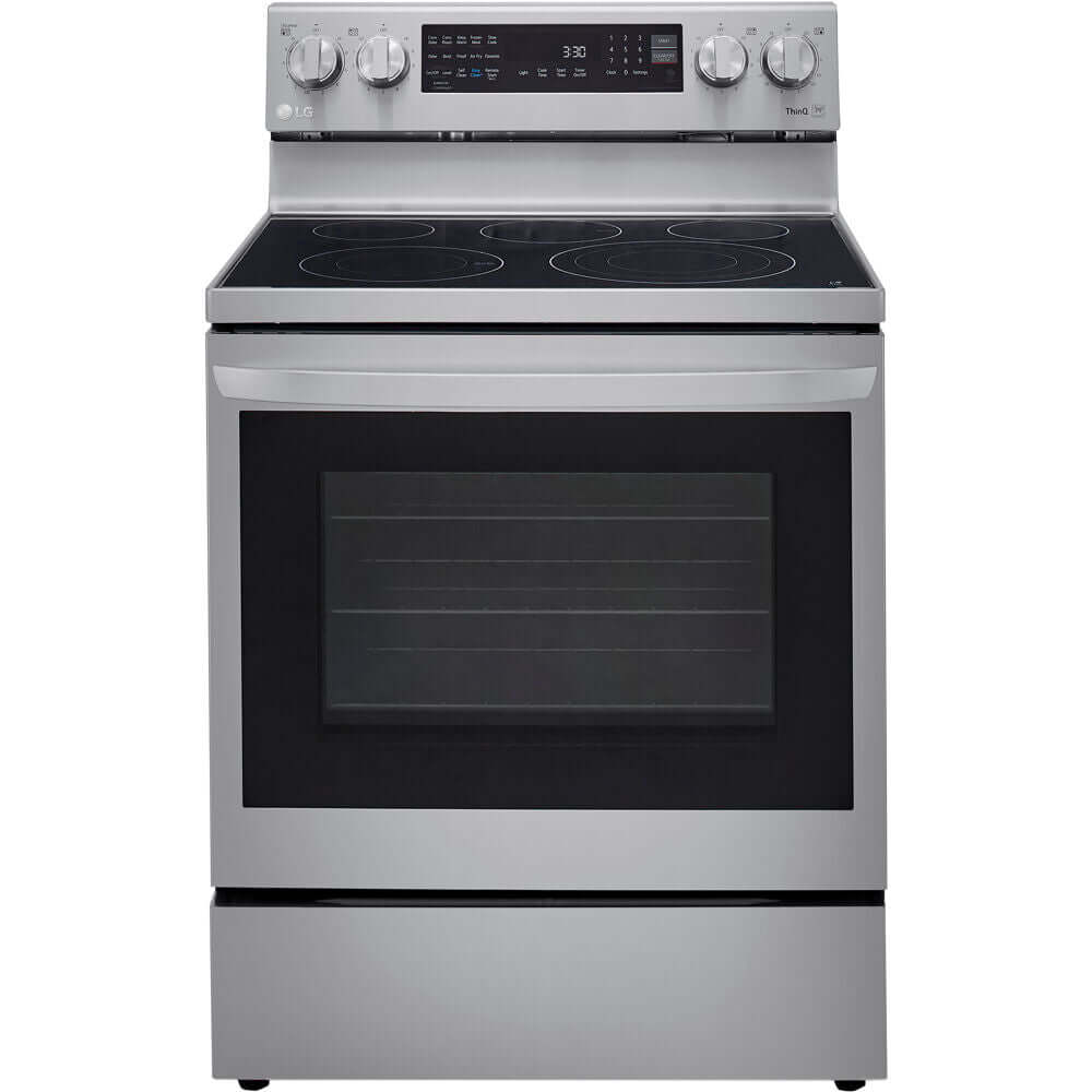 LG 6.3-Cu. Ft. Electric Smart Range with InstaView and AirFry, Stainless Steel (LREL6325F)