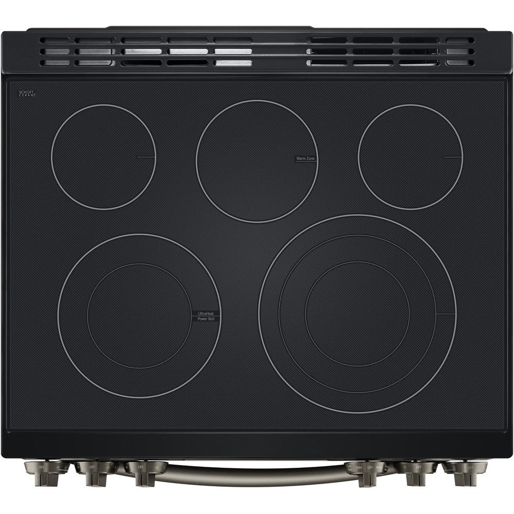 LG 6.3-Cu. Ft. Smart Wi-Fi Enabled ProBake Convection InstaView Electric Slide-in Range with Air Fry, Black Stainless Steel (LSEL6335D)