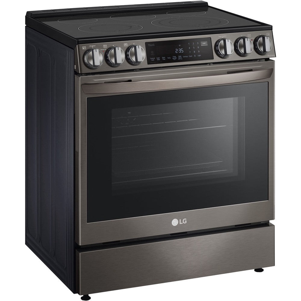 LG 6.3-Cu. Ft. Smart Wi-Fi Enabled ProBake Convection InstaView Electric Slide-in Range with Air Fry, Black Stainless Steel (LSEL6335D)