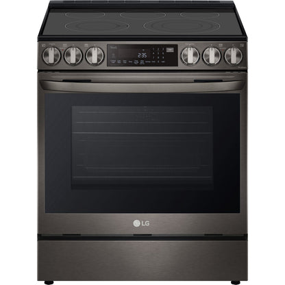 LG 6.3-Cu. Ft. Smart Wi-Fi Enabled ProBake Convection InstaView Electric Slide-in Range with Air Fry, Black Stainless Steel (LSEL6335D)