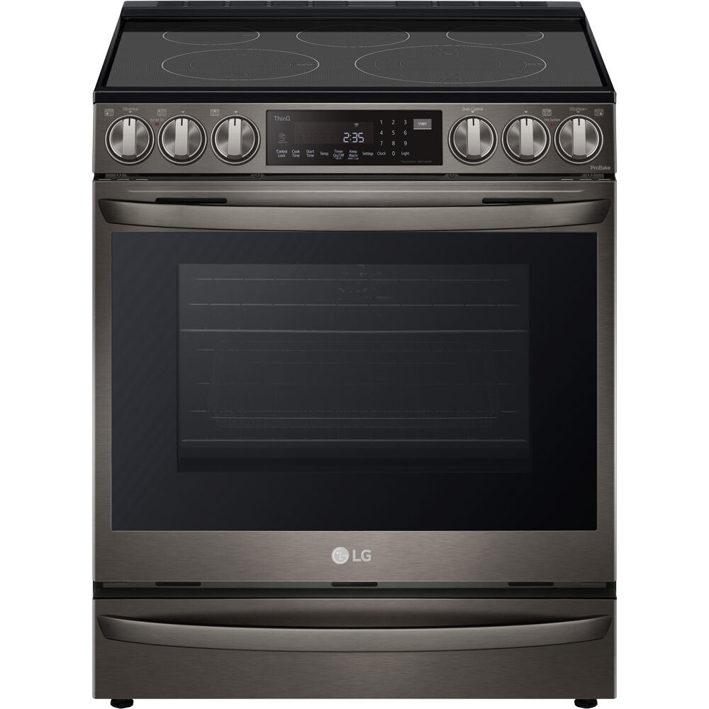 LG 6.3-Cu. Ft. Smart Wi-Fi Enabled ProBake Convection InstaView Electric Slide-in Range with Air Fry, Black Stainless Steel (LSEL6337D)