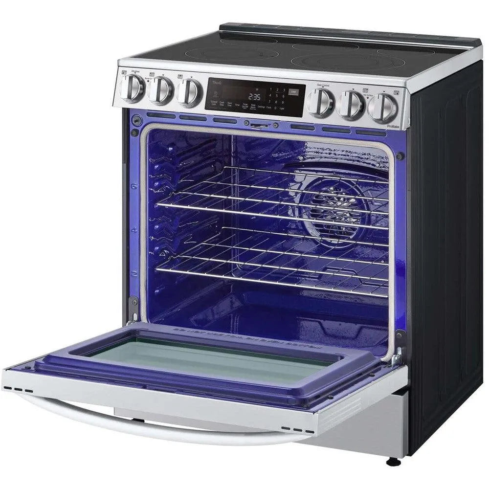 LG 6.3-Cu. Ft. Smart Wi-Fi Enabled ProBake Convection InstaView Electric Slide-in Range with Air Fry, Stainless Steel (LSEL6335F)