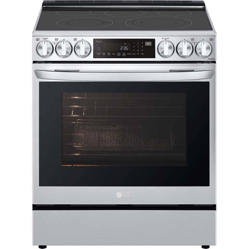 LG 6.3-Cu. Ft. Smart Wi-Fi Enabled ProBake Convection InstaView Electric Slide-in Range with Air Fry, Stainless Steel (LSEL6335F)