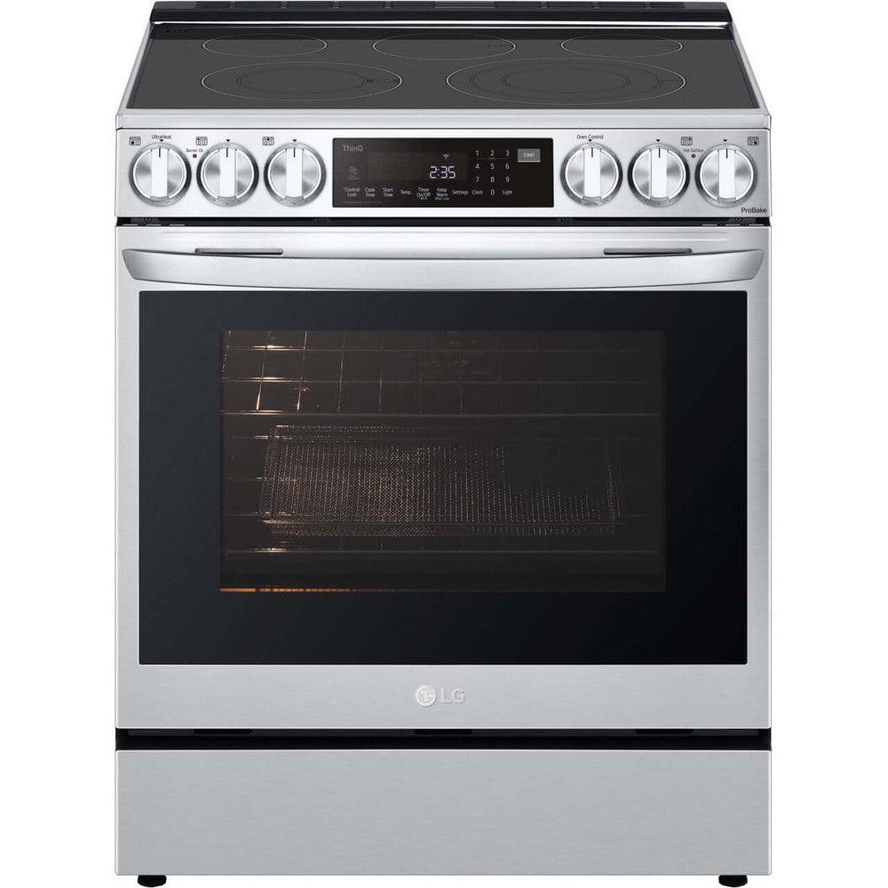 LG 6.3-Cu. Ft. Smart Wi-Fi Enabled ProBake Convection InstaView Electric Slide-in Range with Air Fry, Stainless Steel (LSEL6335F)