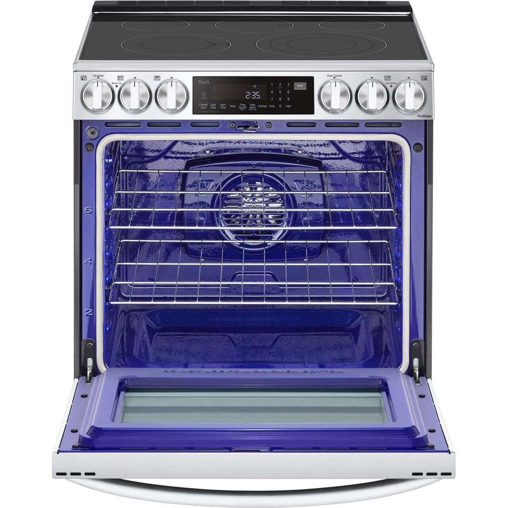 LG 6.3-Cu. Ft. Smart Wi-Fi Enabled ProBake Convection InstaView Electric Slide-in Range with Air Fry, Stainless Steel (LSEL6335F)