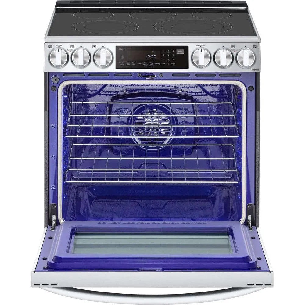 LG 6.3-Cu. Ft. Smart Wi-Fi Enabled ProBake Convection InstaView Electric Slide-in Range with Air Fry, Stainless Steel (LSEL6335F)