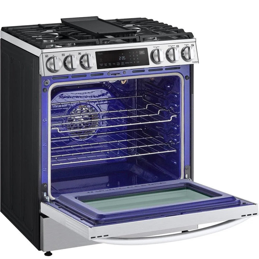 LG 6.3-Cu. Ft. Smart Wi-Fi Enabled ProBake Convection InstaView Gas Slide-in Range with Air Fry, Stainless Steel (LSGL6335F)