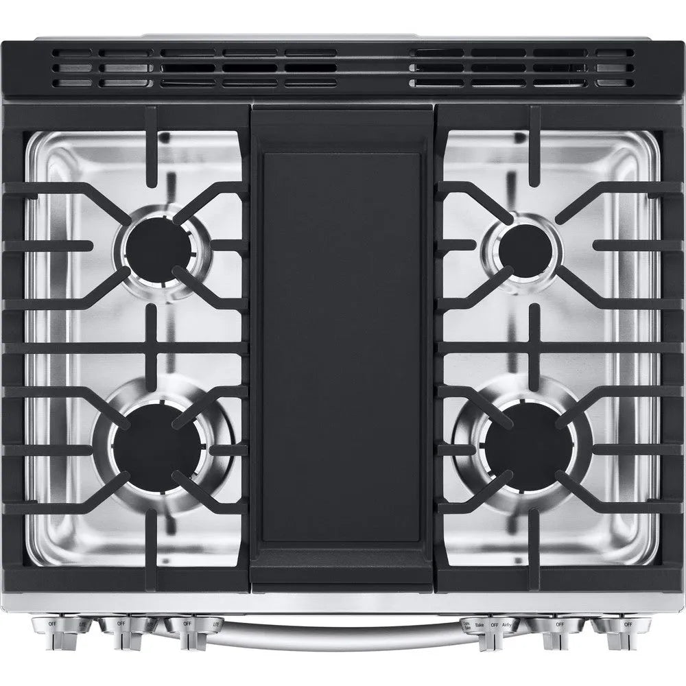 LG 6.3-Cu. Ft. Smart Wi-Fi Enabled ProBake Convection InstaView Gas Slide-in Range with Air Fry, Stainless Steel (LSGL6335F)