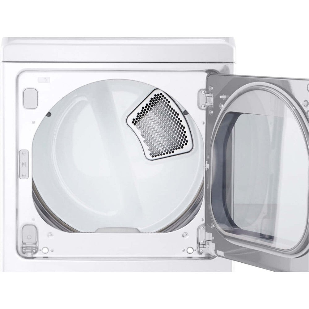 Dryer door open showing lint catch