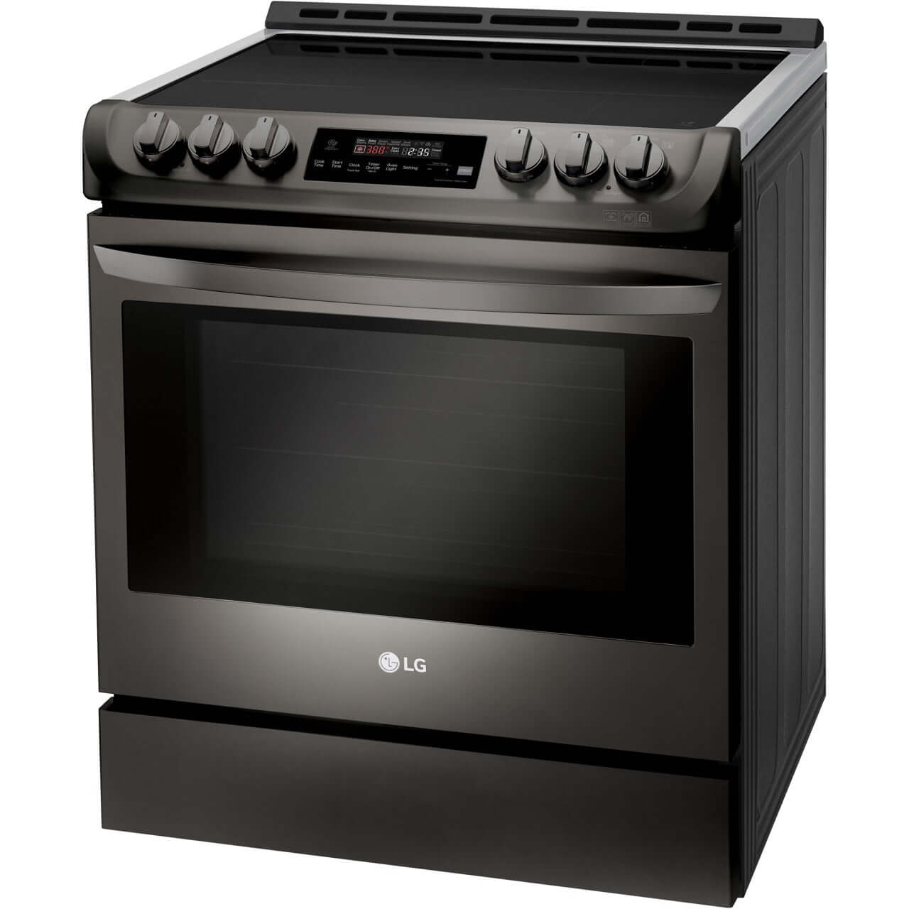 LG Electronics 6.3-Cu. Ft. Slide-In Electric Smart Range with ProBake Convection and Induction, Black Stainless Steel (LSE4616BD)