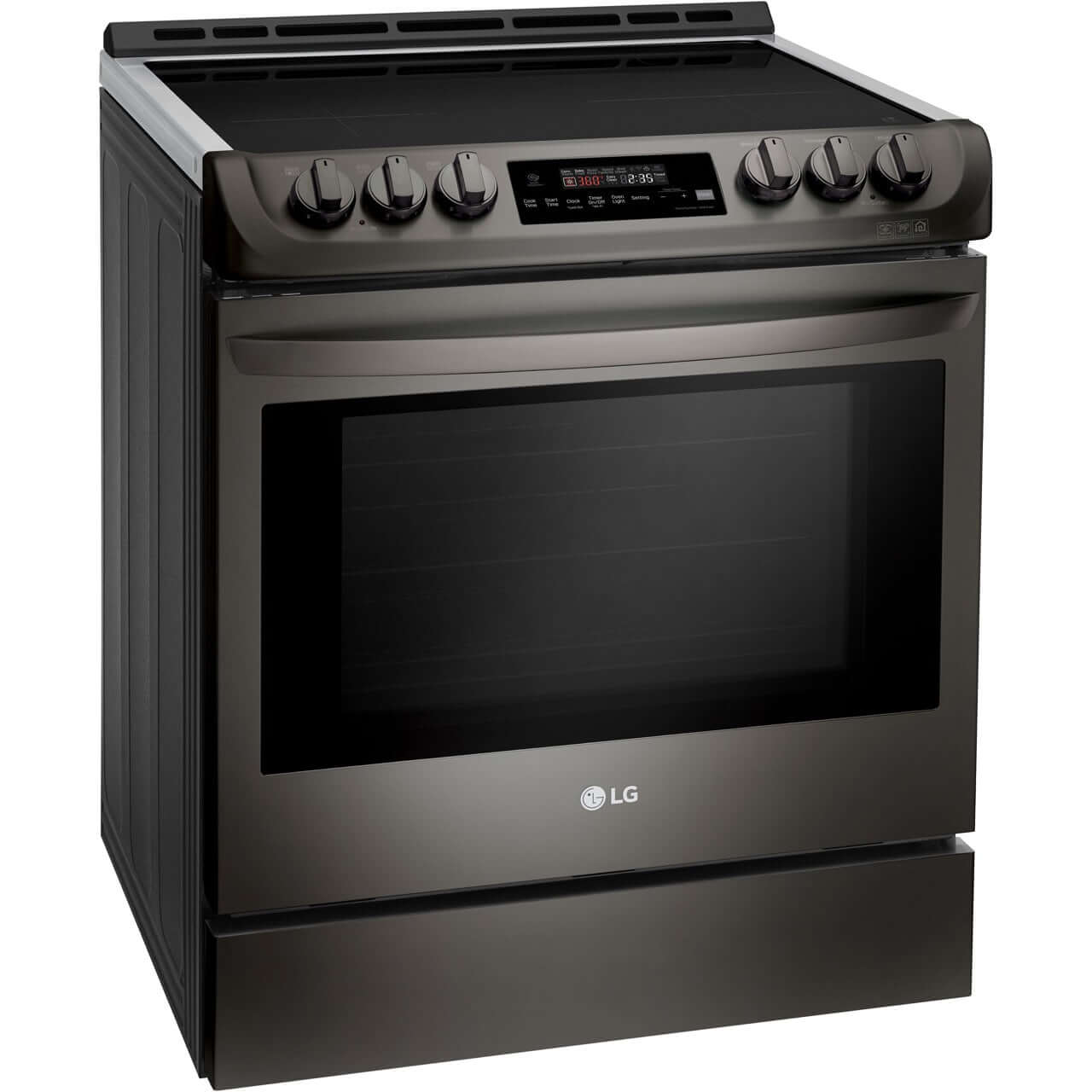 LG Electronics 6.3-Cu. Ft. Slide-In Electric Smart Range with ProBake Convection and Induction, Black Stainless Steel (LSE4616BD)