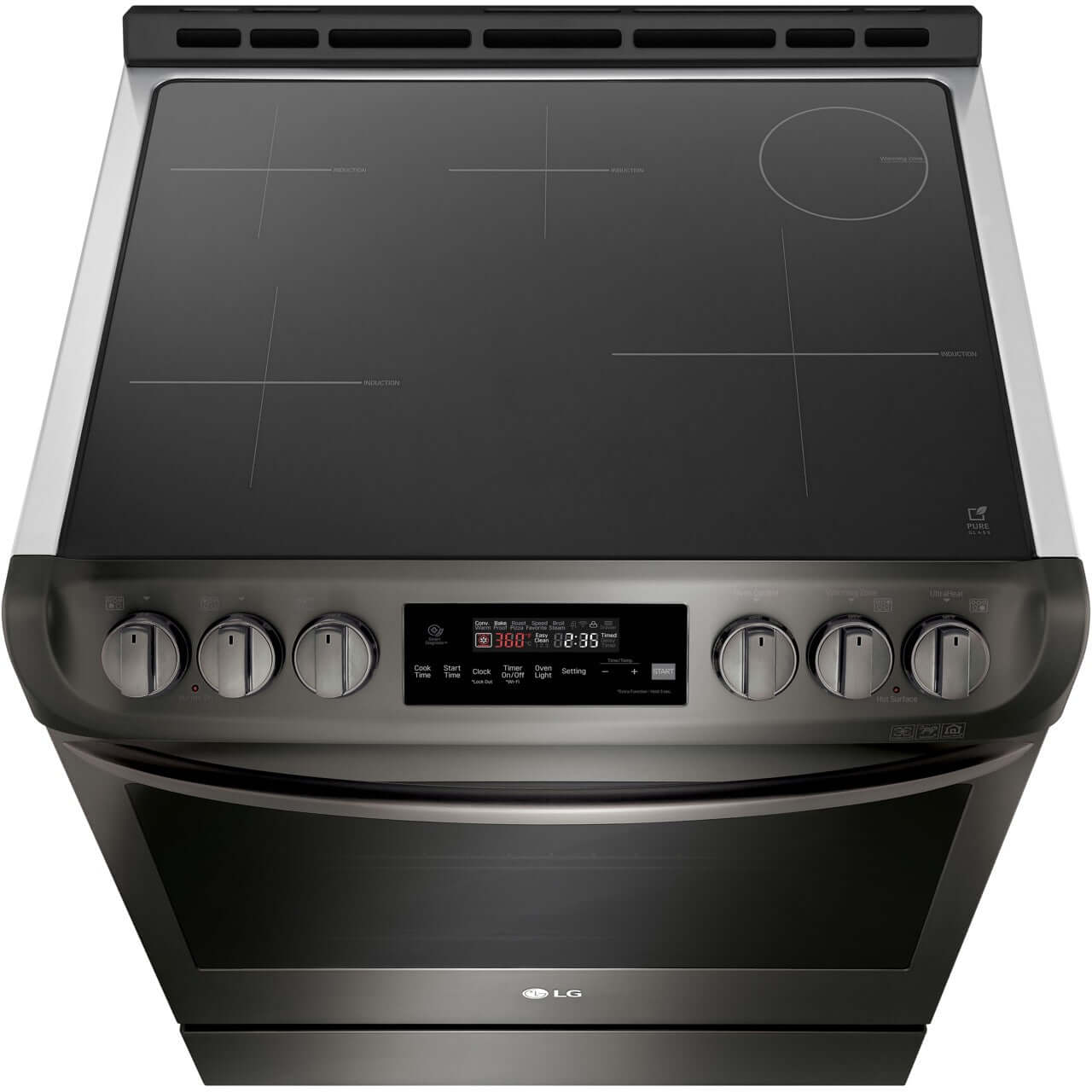 LG Electronics 6.3-Cu. Ft. Slide-In Electric Smart Range with ProBake Convection and Induction, Black Stainless Steel (LSE4616BD)