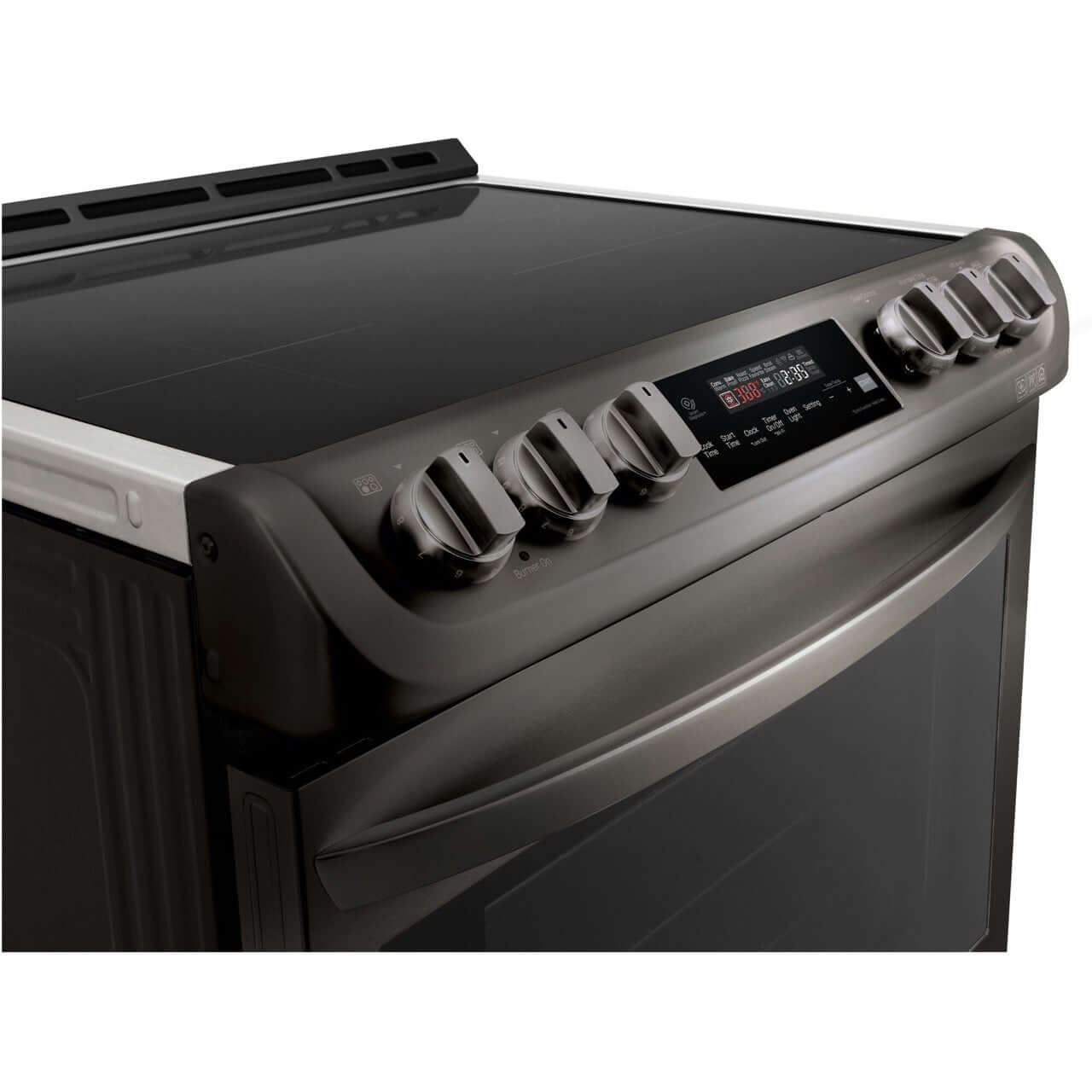 LG Electronics 6.3-Cu. Ft. Slide-In Electric Smart Range with ProBake Convection and Induction, Black Stainless Steel (LSE4616BD)