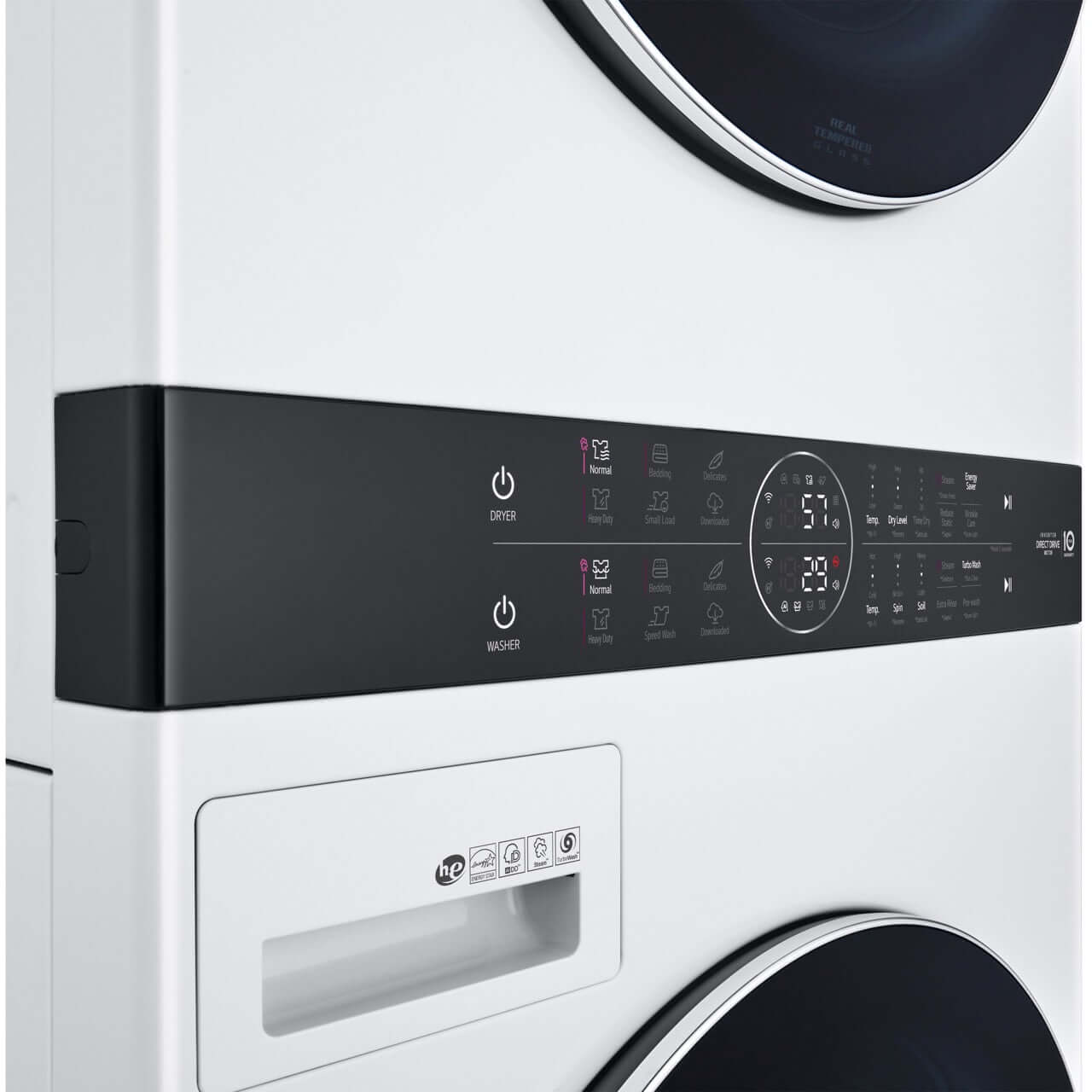 LG Single Unit Electric WashTower with Center Control In White (WKEX200HWA)