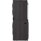 LG Single Unit Electric WashTower with Center Control in Black Steel (WKEX200HBA)